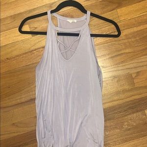 High neck cross tank top